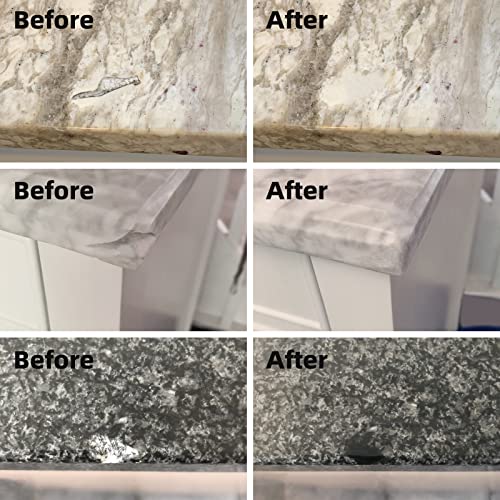 Marble and Granite Repair kit Porcelain Marble Stone and Quartz Countertops Repair kit for Chips Dents Cracks Holes Scratchs, Fix Chipped Edges Corners, Reattaches or rebuilds Missing Pieces