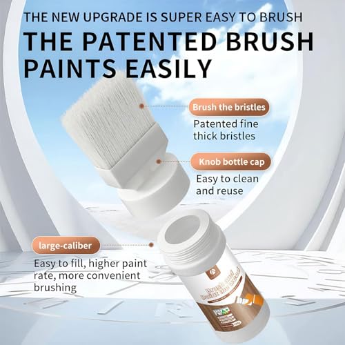 6.35 fl oz Wood Touch-Up Paint for Doors, Cabinets, Furniture & Metal Surfaces | Multi-Surface Scratch Repair | Quick-Drying Formula | Easy Application (Black) - color: Black