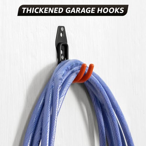 20 Pack Garage Hooks, Heavy Duty Steel Wall Mount Utility Hangers with Anti-Slip Coating for Hanging Bikes, Ladders, Power Tools, and Garden Equipment - color: 20 Pack Orange