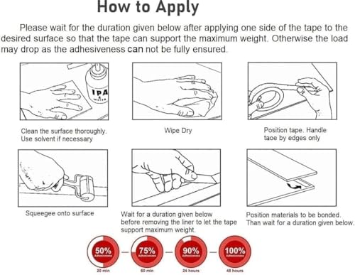 CANOPUS Double Sided Tape Heavy Duty, 0.4in x 5yd, Waterproof Double Sided Mounting Tape, LED Strip Tape, Ideal for Automotive, Indoor and Outdoor Uses, Black