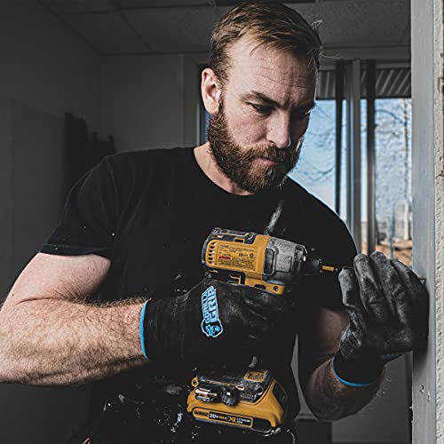 GORILLA GRIP 25053-26 Never Slip, Maxiumum Grip All-Purpose Gloves (Large) - color: Black/Blue, size: Large, style: 1