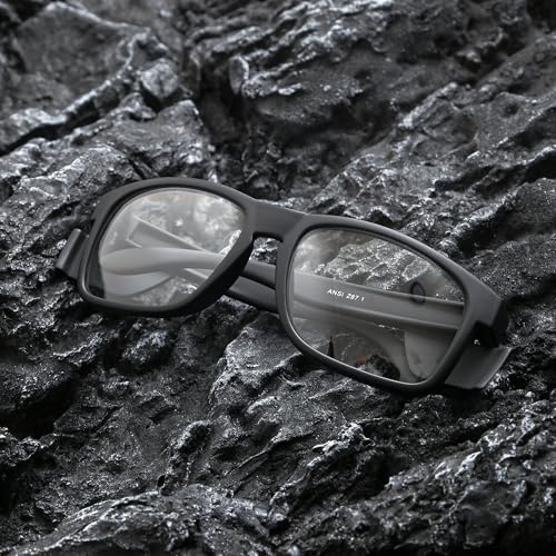 Z87Anti-Fog Photochromic Blue Light Blocking Safety GlassesUV400 Impact Resistant Protective Eyewear, for Men Women - color: Full Matte Black