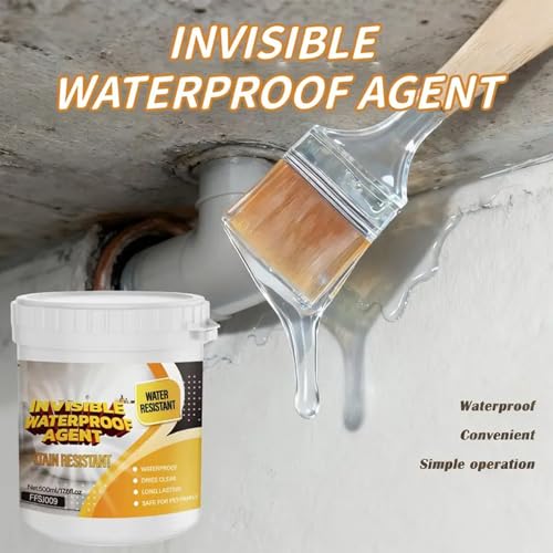 Waterproof Sealant - 100g Anti-Leakage Invisible Coating,Leak Repair Sealant with Brush | for Roof Repair Floor Bathroom Basement Wall Window