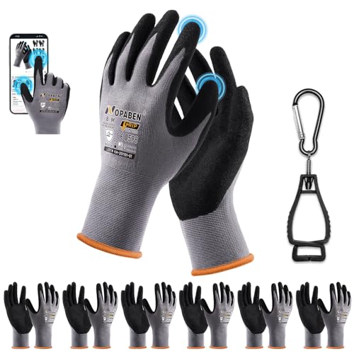 Safety Work Gloves - 7 Pairs, Seamless Knit Glove with MicroFoam Nitrile Coated Smooth Grip on Palm & Fingers for Men and Women, Ideal for General Duty Work(M,Gray) - size: Medium, style: 7 Pairs,grey