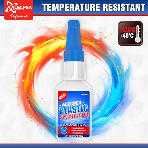 ALECPEA 30g Plastic Glue - High-Strength Acrylic & PVC Welder for Model Kits, Electronics & DIY Crafts - Instant Adhesive for ABS, PC & Hard Plastics - Quick 15s Set with 3 Precision Tips - size: 30g/1Pack, style: Plastic Glue