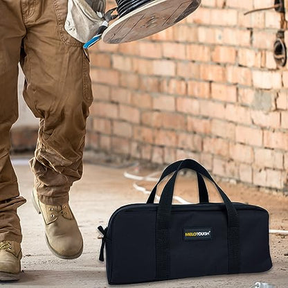 MELOTOUGH Utility Tool Tote bag Combo Kit-Includes 2 Medium Tool Organizer Bags for Electrician, Plumbing, Gardening, HVAC & More (14 inch,Black&Bule) - color: Black & Blue