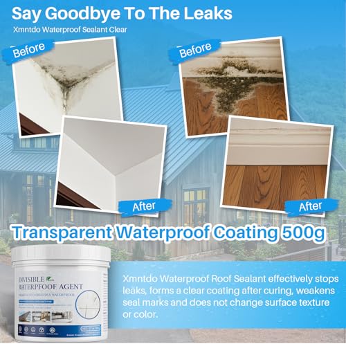 Invisible Waterproof Agent 17.6 Oz, Transparent Waterproof Coating Adhensive Leak Repairing, Water-Based Clear Liquid Water Proof Sealant - style: 17.6 OZ