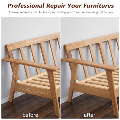 Wood Furniture Repair Kit - Wood Fillers, Putty with Wood Wax, Hardwood Laminate Repair Kit, Walnut Wood Scratch Repair Kit Restore Scratches, Cracks, Holes for Tables, Doors, Floors, Cabinet