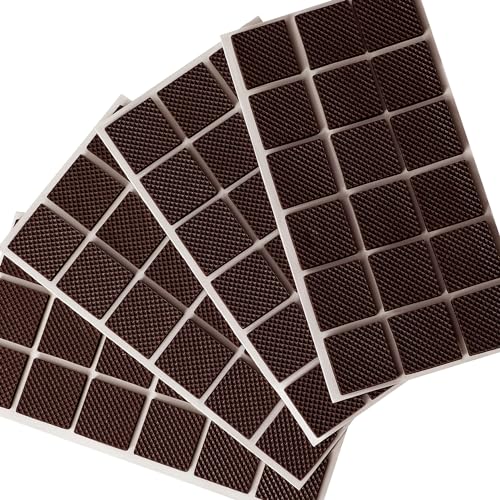 Non Slip Chair Leg Pads for Hardwood Tiles Floors - Noise Canceller Self-Adhesive Anti Slip Rubber Furniture Stoppers to Prevent Sliding - Square 72 PCS 1" (25mm) - size: Square 1" (72PCS)