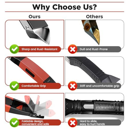 6 in 1 Silicone Caulking Tool Kit with Caulk Grout Remover Tool Sealant Finishing & Smoothing Tool, Grout Scraper, 6 Reusable Pads and Adhesive Residue Scraper for Kitchen Bathroom Tile Sink (Red) - color: Red