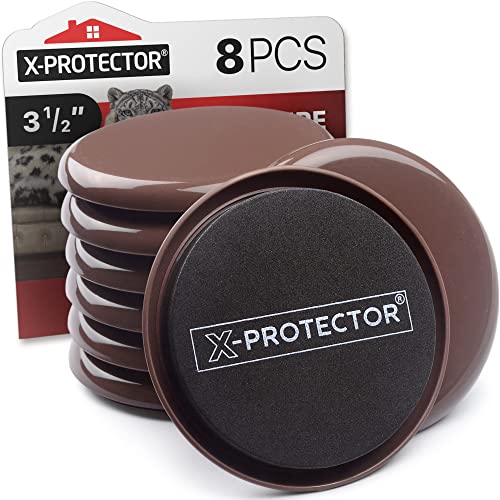 Furniture Sliders for Carpet X-PROTECTOR - 8 PCS 3 1/2" Moving Pads - Reusable Sliders for Heavy Objects on Carpet. Move Your Furniture Easily! - size: 8 PCS 3.5", For Carpet