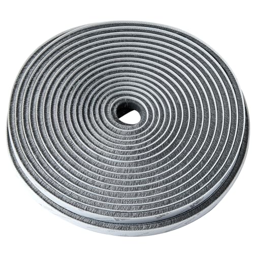 33 Ft Gray Self-Adhesive Soundproofing Weather Stripping for Doors and Windows Weather Stripping Brush for Sliding Windows/Doors Frame Sid 0.35" Wide x 0.2" Thick(5mm) - size: Brush Height 0.2in