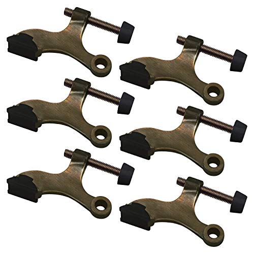 Nuk3y Hinge Pin Heavy Duty Adjustable Door Stop (6 Pack, Antique Brass) - color: Antique Brass, size: 6 Pack