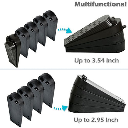 16Pcs Black Door Stoppers 2-in-1 Soft Rubber & Hard Plastic Design - Non-Scratch Finger Protector, Flexible Floor Gap Wedge for Home/Office, Modern Durable Door Stop Set. - size: 16Pcs Set