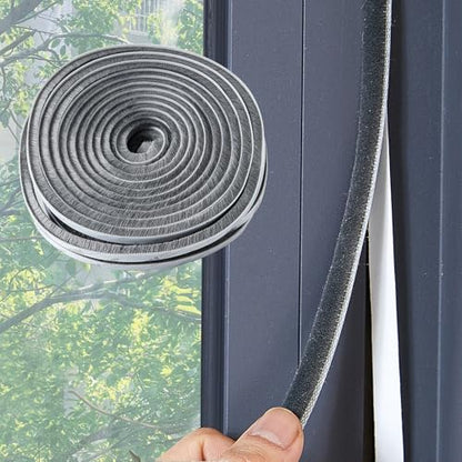 33 Ft Gray Self-Adhesive Soundproofing Weather Stripping for Doors and Windows Weather Stripping Brush for Sliding Windows/Doors Frame Sid 0.35" Wide x 0.2" Thick(5mm) - size: Brush Height 0.2in