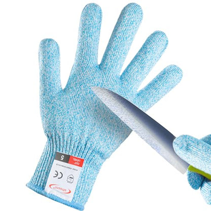 Cutting Gloves, 1 Pairs of Cut Resistant Gloves Food Grade, Cut Resistant Gloves for Kitchen, Oyster Shucking, Fish Fillet Processing, Carving Wood and Gardening(Small-Blue) - color: Blue, size: Small (Pack of 2)