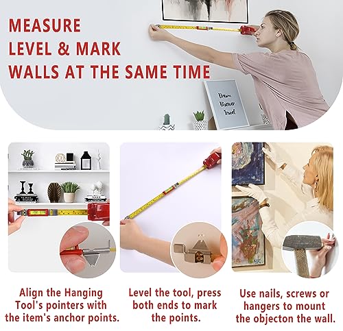 Upgraded All-in-One Picture Hanging Kit with Level, Portable and Adjustable for Hang Pictures, Mirrors, TVs - style: 12MM
