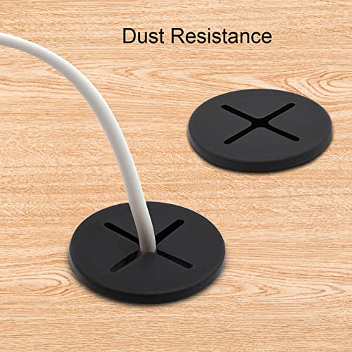 Desk Grommet, 1 Inch Flexible Rubber Grommets, Silicone Cable Cord Grommet Wire Hole Cover for Desk, Table and Other Furnitures(12Pack) - size: 1IN/25mm Black