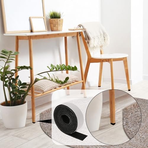 2 Rolls 60 X 1 Inch Felt Strips with Adhesive Backing, Non Slip Felt Tapes Felts Strips for Furniture Pads Furniture Self-Stick Heavy Duty Polyester for Protecting Hardwood Surfaces Floors Chair Wall