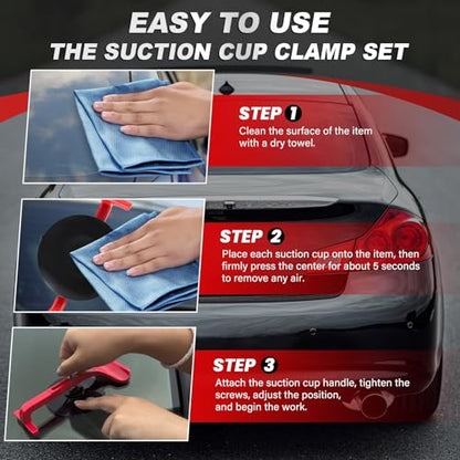 DASBET 6PCS Suction Cup Clamp Set Suction Cup Clamps for Convertible Glass Windshield Repair/Gluing Adjustable Glass & Windshield Repair Tools
