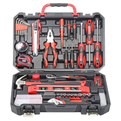 SPICIMOMO Red Home Tool Kit Set - 138 Pieces Red Tool Set, Home Tool Kit for Daily Repairing and Maintenance, Professional Tool Kit Set with Portable Storage Boxes - style: 138 Pieces Red