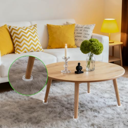 Clear Non Slip Furniture Pads - 2" Anti Slide Caster Cups, 12PCS Round Furniture Coasters for Hardwood Floors & Carpet, Wood Floor Protectors for Furniture Leg, Table Chair Couch Bed Stoppers - size: 2" 12pcs clear