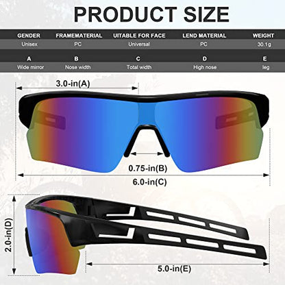 Tinted Safety Glasses for Men Women, Safety Goggles Impact Resistant, ANSI Z87.1+ UV400 Eye Protection, Anti Scratch - color: 6pack-multicolor