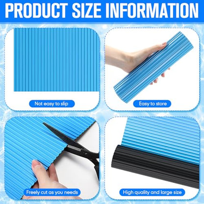 Breling 9" x 36" Swimming Pool Ladder Mat, Protective Pool Ladder Pad Step Mat with Non Slip Texture for Above Ground Swimming Steps Liners and Stairs(Vertical Striped) - size: 9" X 36", style: Vertical Striped