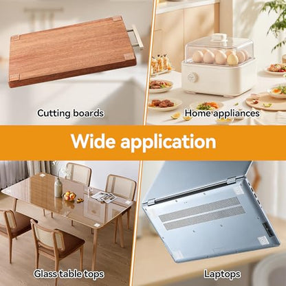 Rubber Feet for Cutting Board, 20PCS Cutting Board Feet Non Slip, 1.2x1.2 inches Clear Adhesive Silicone Rubber Feet Waterproof Reusable Square
