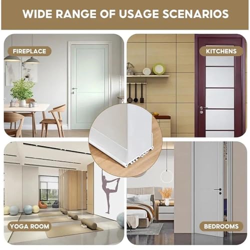 Upgrade Vinyl Door Seal Strip Bottom 35×2 Inch Adjustable Door Sweeps Door Draft Stoppers for Bottom of Door Easy to Install Under Door Weather Stripping, Blocks Dust/Insects/Noise
