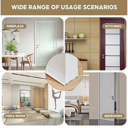 Upgrade Vinyl Door Seal Strip Bottom 35×2 Inch Adjustable Door Sweeps Door Draft Stoppers for Bottom of Door Easy to Install Under Door Weather Stripping, Blocks Dust/Insects/Noise