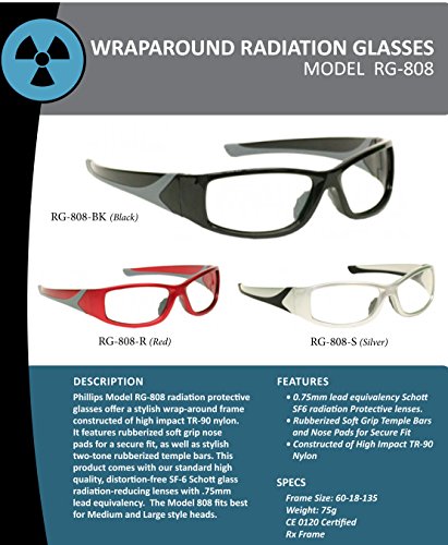 X-ray Radiation Leaded Protective Eyewear in Stylish, Lightweight and Comfortable Wrap-around Plastic Safety Frame That Is Designed to Hug the Contour of Your Face Blocking Light From All Angles
