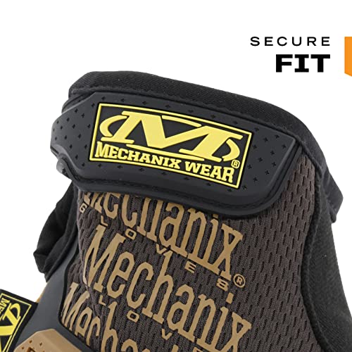 Mechanix Wear M-Pact Leather Gloves - Leather Impact-Resistant Work Gloves for Hand Support - Breathable Design - Shock Absorbing - Machine Washable - Brown/Black - Small - size: Small