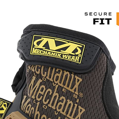 Mechanix Wear M-Pact Leather Gloves - Leather Impact-Resistant Work Gloves for Hand Support - Breathable Design - Shock Absorbing - Machine Washable - Brown/Black - Large - size: Large