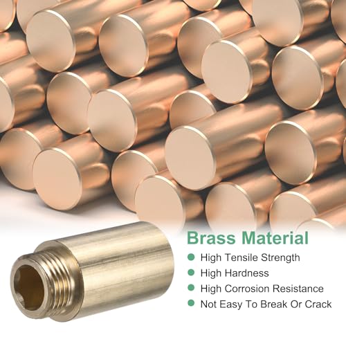 M METERXITY Shower Head Extension Arm, Brass G1/2 Male to Female Extension Pipe Fitting Adapter with PTFE Thread Seal Tape for Shower/Faucet, Pipe Plumbing Coupler 1.97"/50mm 1-Pack - size: 1.97"/50mm