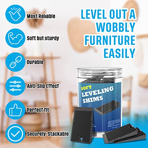 Furniture Levelers, 32 Piece Jar 2“, Rubber Shims for Leveling, Black Wedge for Table Toilet Refrigerator Piano, Non-Slip Shims for Home Improvement and Work, Cuttable and Stackable - size: Black