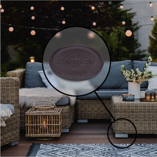 Slipstick Universal Non Slip Rubber Protector Pads (Set of 4) 3 Inch Round Gripper Pads to Prevent Sliding and Protect Hard Surfaces, Brown, CB755 - size: 3 Inch
