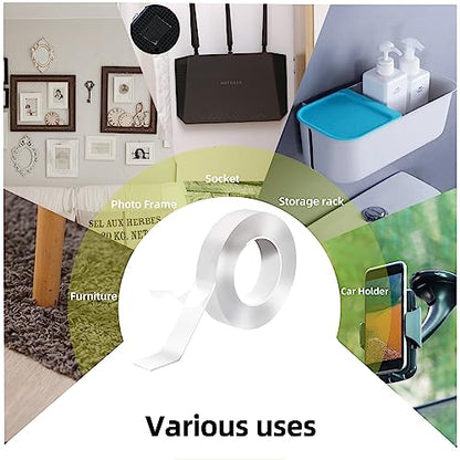 Aylaa Double Sided Tape Heavy Duty, 1.18"x120" Nano Double Sided Adhesive Tape for Walls, Removable Double Stick Tape, Picture Hanging Strips (10 Feet)