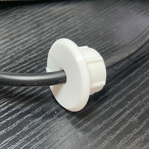 4-pcs Wall Hole Cable Conduit with 0.8cm Plastic Conduit Cover, Compatible Wall Hole Wiring kit, Wall Conduit Hole Ring (White) for Cable and Wire Furniture