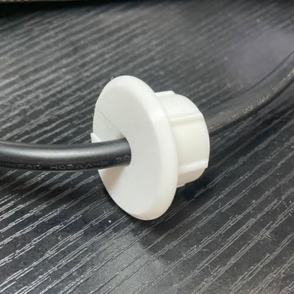 4-pcs Wall Hole Cable Conduit with 0.8cm Plastic Conduit Cover, Compatible Wall Hole Wiring kit, Wall Conduit Hole Ring (White) for Cable and Wire Furniture