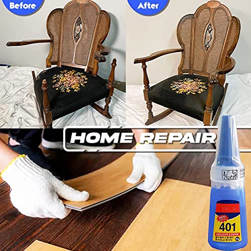 Glureo Multipurpose High-Grade Bonding Glue, All Purpose Repair Glue, 401 Instant Adhesive Super Strong Liquid Glue for Ceramic,Plastic,Wood, Metal (3PCS) - color: 3pcs