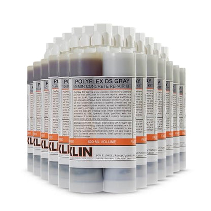 Roklin Systems, Inc. - PolyFlex DS Concrete Crack Filler, Quick-Drying Asphalt Crack Sealer, Floor/Wall Repair Patch Kit Essential, 12-Pack, Gray - color: Gray, size: 12 Pack