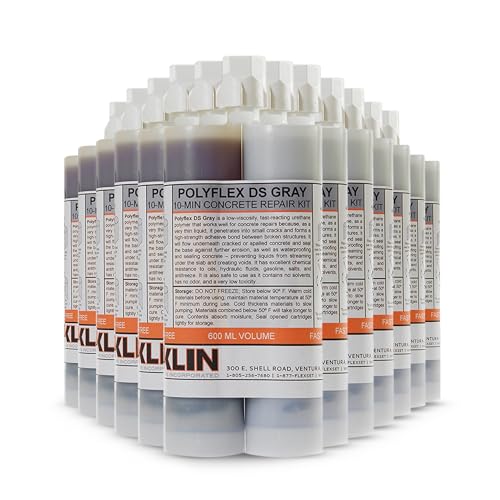 Roklin Systems, Inc. - PolyFlex DS Concrete Crack Filler, Quick-Drying Asphalt Crack Sealer, Floor/Wall Repair Patch Kit Essential, 12-Pack, Gray - color: Gray, size: 12 Pack