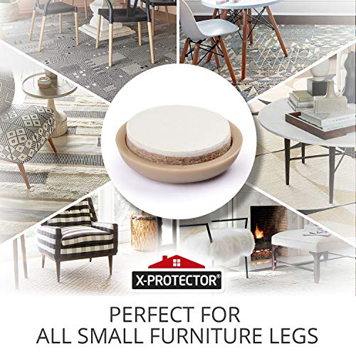 Chair Sliders X-PROTECTOR – Furniture Sliders 40 pcs Carpet Sliders 1” – The Best Furniture Moving Pads – Premium Chair Leg Floor Protectors – Slide Effortlessly with Chair Pads & Protect Your Floor! - size: 40 PCS 1", Self-Adhesive