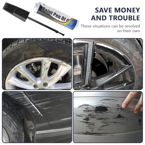 Car Touch-Up Paint Pen & Scratch Repair Marker & Eraser for Automotive Chips & Scratches, Dripless Paint Repair with Clear Coat & UV Protection, 0.5oz Universal Pen