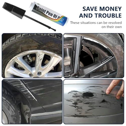 Car Touch-Up Paint Pen & Scratch Repair Marker & Eraser for Automotive Chips & Scratches, Dripless Paint Repair with Clear Coat & UV Protection, 0.5oz Universal Pen