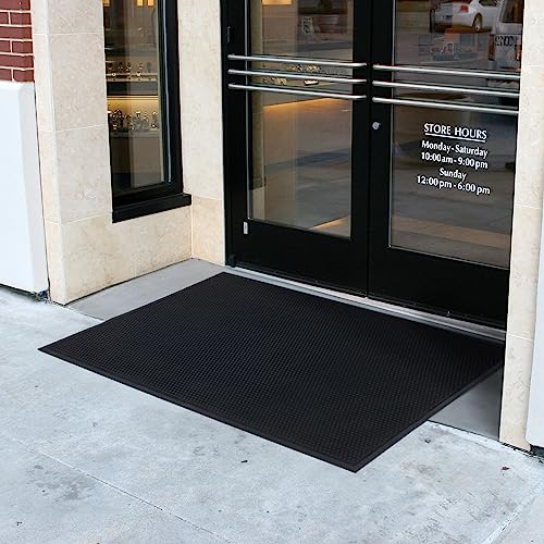 Guardian Easy Step Scraper 3X10 (33in x 115in) Indoor/Outdoor, Heavy-Duty, Solid Rubber Floor Mat,Black - size: 120"L x 36"W x 1"Th