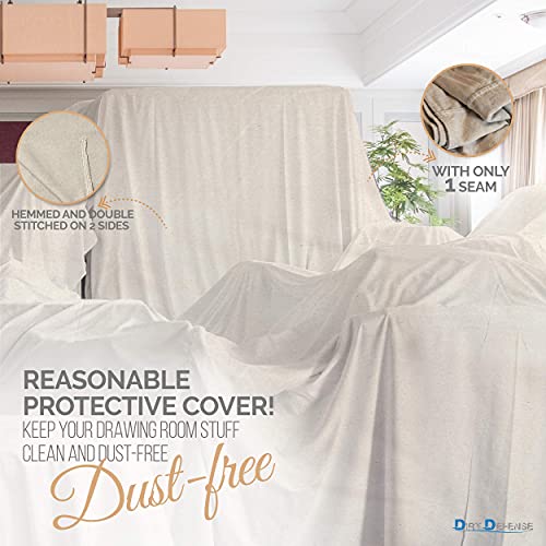 Pack of 2: All Purpose Drop Cloth Cotton Tarp 4x6 Large Canvas Tarp for Art Supplies, Drop Cloth for Painting Supplies/Paint Canvas Fabric or Couch Cover and Furniture Cover from Paint - size: 4ft x 6ft Pack of 2