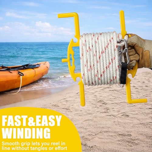 Konohan Anchor Rope Winder Large Heavy-duty Cord Spool Organizer with Handle Holds up to 150 Feet for Boats Docks Kayaks Paddleboards Anchor/mooring Lines, Ski/tube Robes
