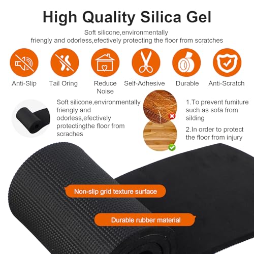 6-Pack Non-Slip Furniture Rail Pads, 31" x 4.7" x 0.28" Thick EVA Non-Skid Pads for Recliner, Sofa, Couch, Chair on Hardwood, Carpet, Marble Floor Protection